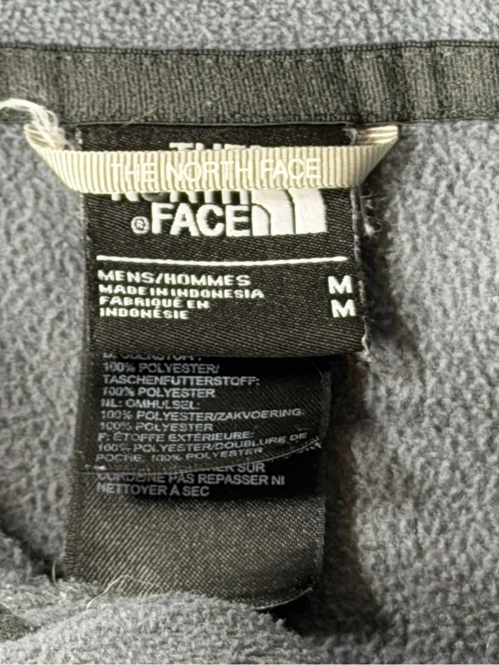Men’s The North Face Gray Full-Zip Fleece Jacket with Red Logo Size M